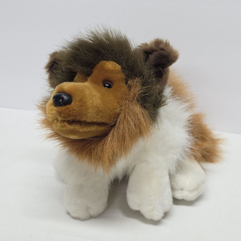 FAO Schwarz Plush Collie Puppy Dog 12" Realistic Stuffed Animal Sheltie Lassie